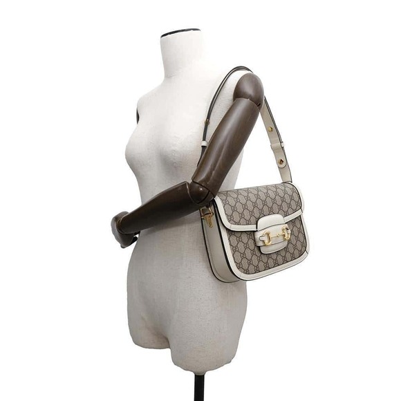Gucci Horsebit GG Supreme Shoulder Bag White - Picture 5 of 11